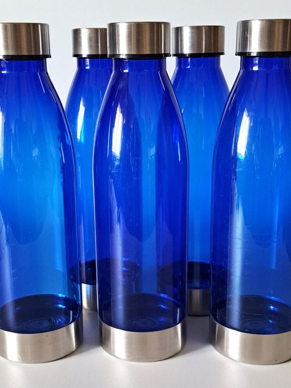 5 Mainstay 22oz Blue BPA Free Water Bottles -w- Stainless Steel Leak Proof NEW